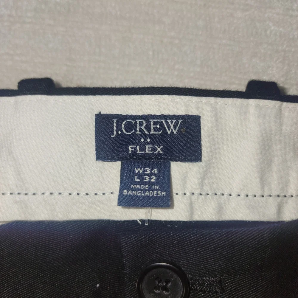 J.Crew Flex Slim Fit Chino Pants Mens 34x32 Black H3167 Cotton Stretch Trousers
